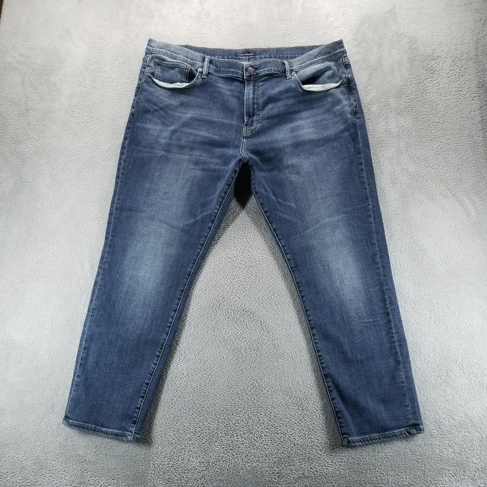 Lucky Brand Jeans Mens‎ 42x30 Blue 410 Athletic Straight Dark Wash Faded